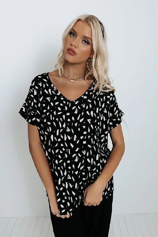 cozy black short sleeve blouse