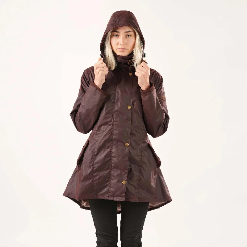 Louise Mahogany Wax Coat