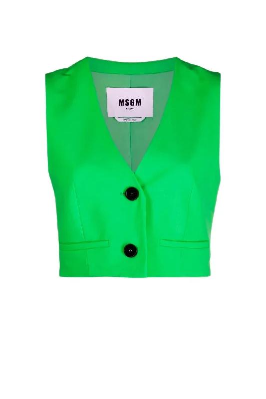 MSGM Crop Vest - Tropical Green