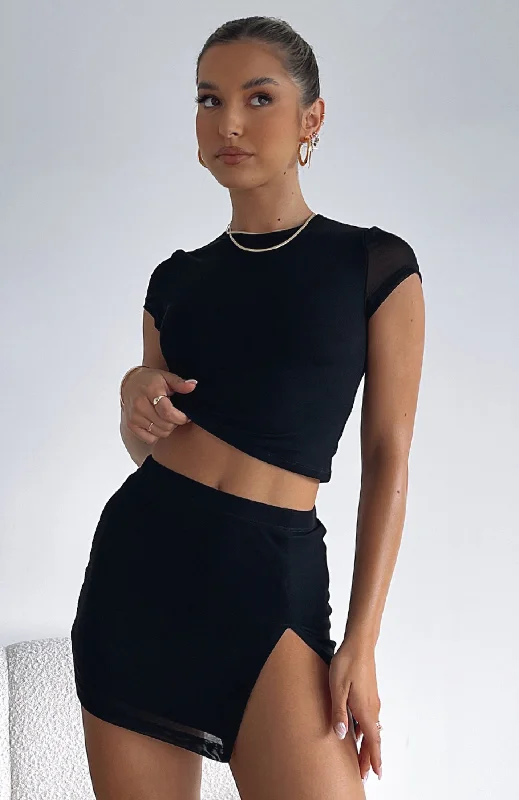 Times Like This Mesh Mini Skirt Black