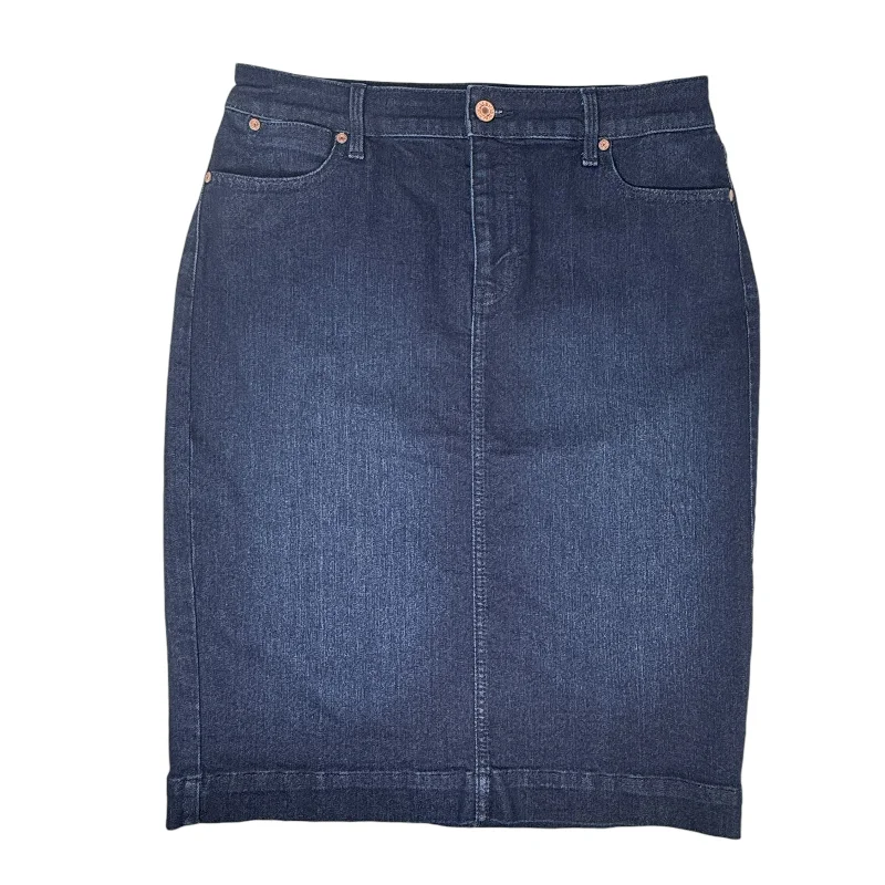 Classic Denim Skirt By Talbots In Blue, Size: 8petite