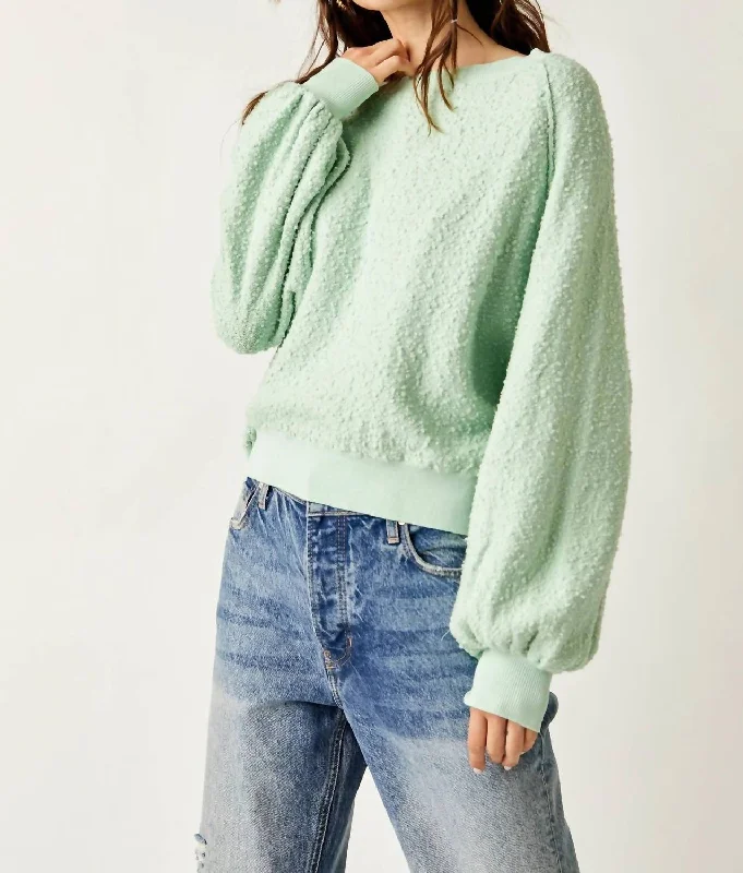 Found My Friend Pullover Sweater In Misty Jade