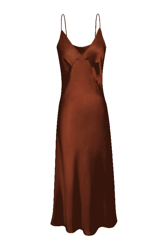 BM 7/8 Triangle Slip Dress - Chocolate