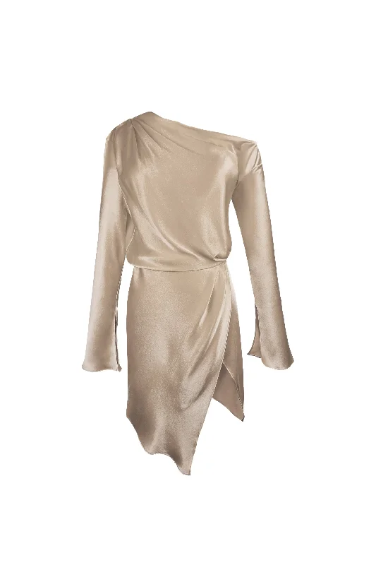 Hydra Drape Dress - Wheat