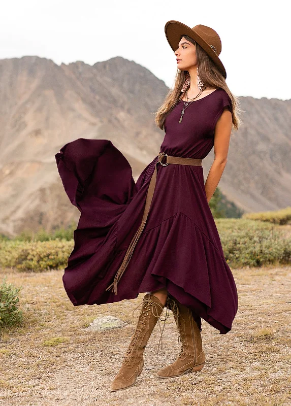 Pilar Dress in Deep Plum