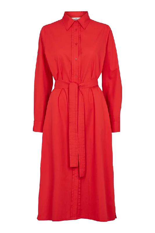 Vilde Pleat Dress - High Risk Red