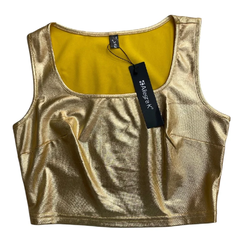 Top Sleeveless By Allegra K In Gold, Size: Xs