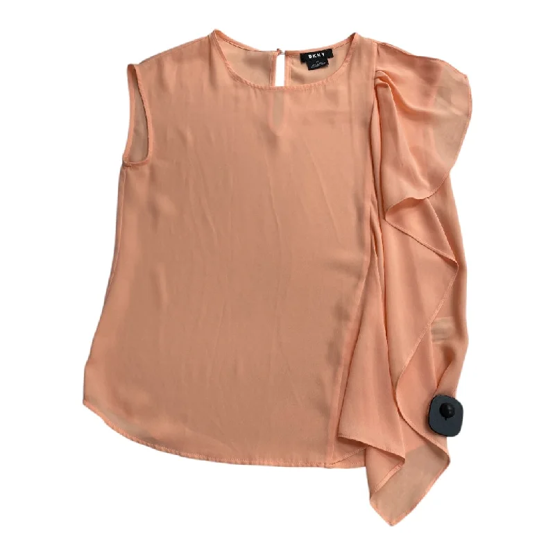 Top Sleeveless By Dkny In Orange, Size: Xs