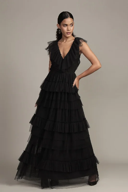 Alexandra Black Tulle Maxi Dress