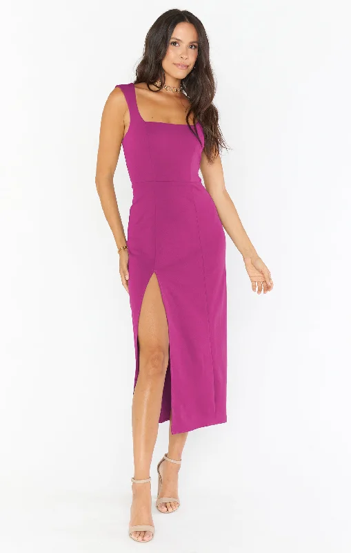 Eden Midi Dress ~ Fuchsia Rose Stretch Crepe