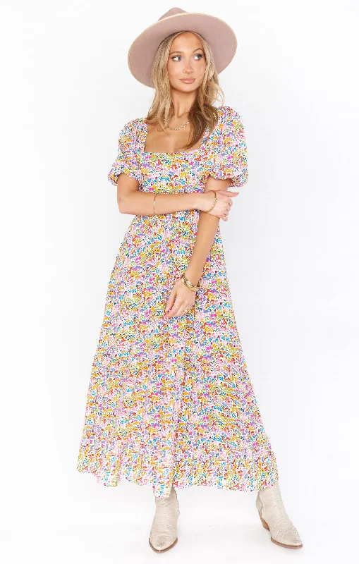 Linds Midi Dress ~ Rainbow Fields