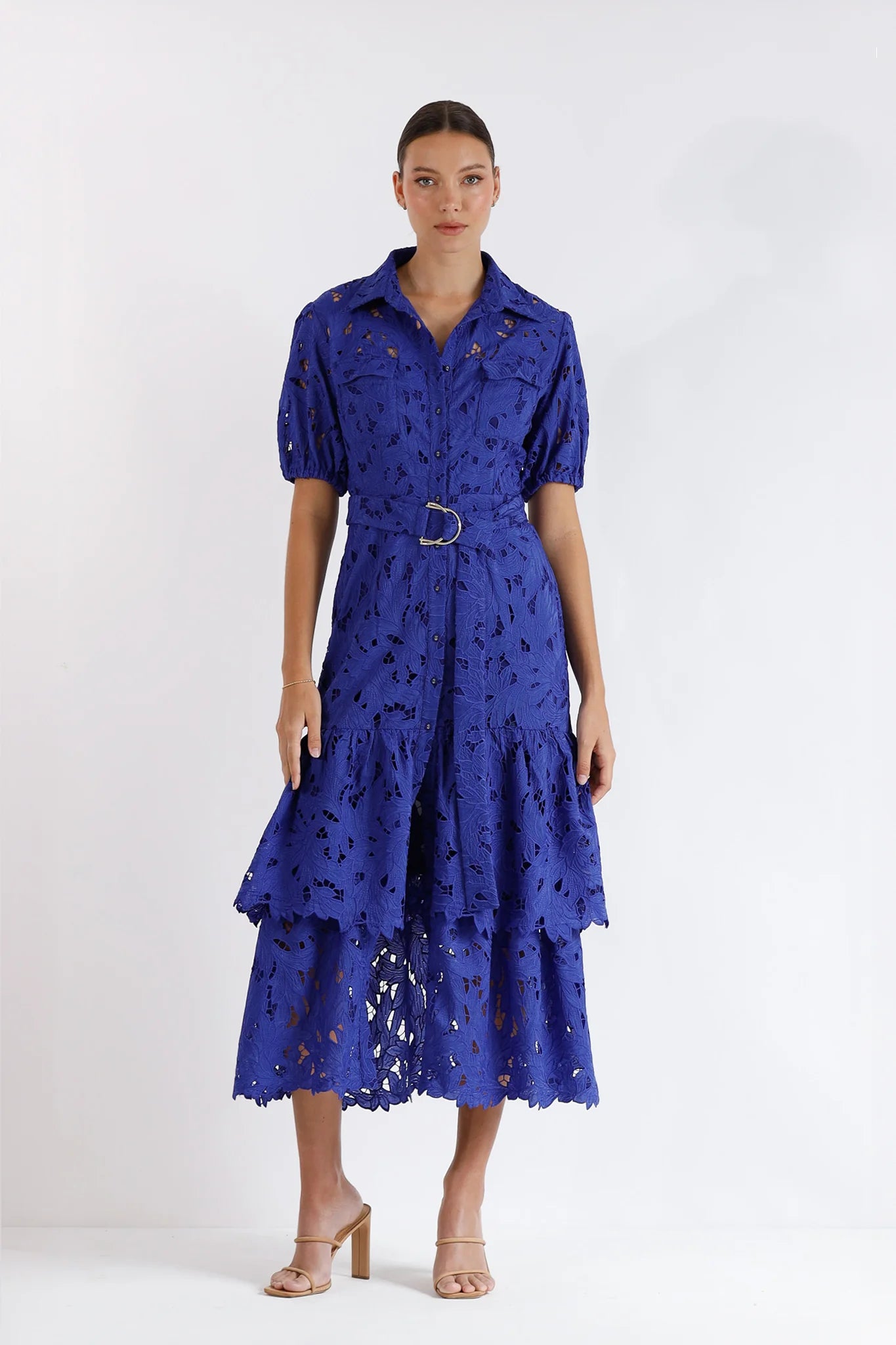 Pasduchas Skyline Shirt Midi Dress - Cobalt