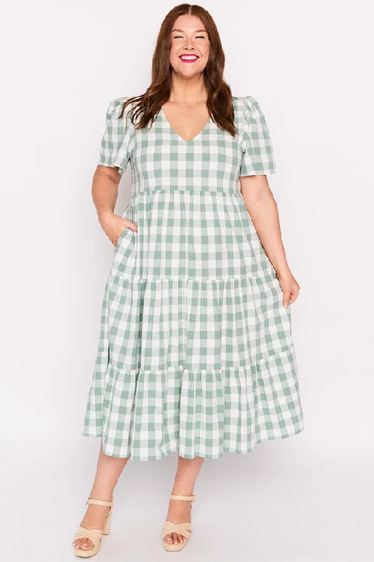 Percy Sage Gingham Dress