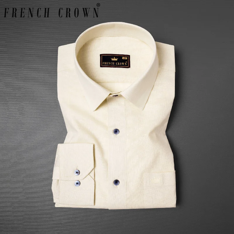 Beige Luxurious Linen Shirt