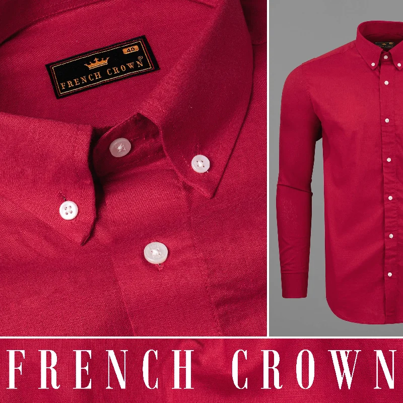 Cardinal Red Luxurious Linen Shirt