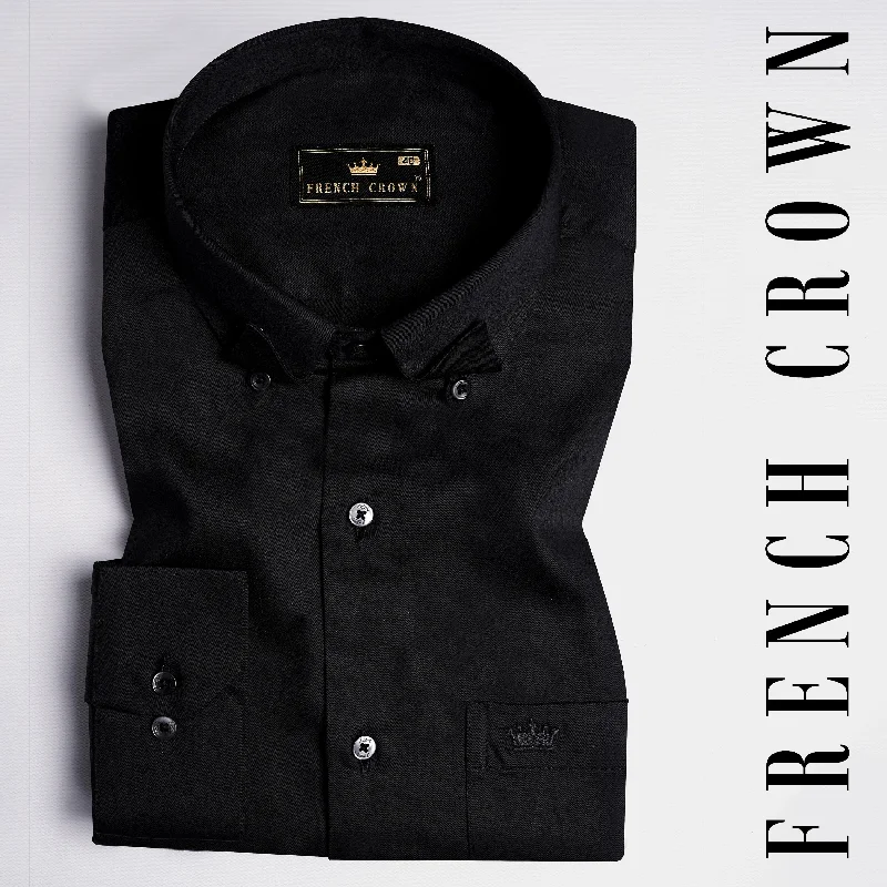 Jade Black Super Soft Premium Concealed Button Cotton Designer Shirt