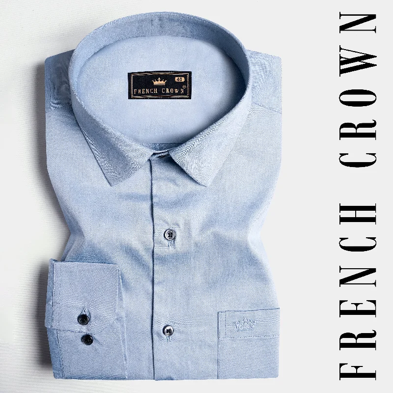 Periwinkle Blue Subtle Sheen Super Soft Premium Cotton Shirt